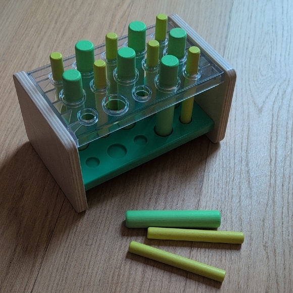 Colorful Wooden Test Tube Rack Toy - Picture 3 of 5